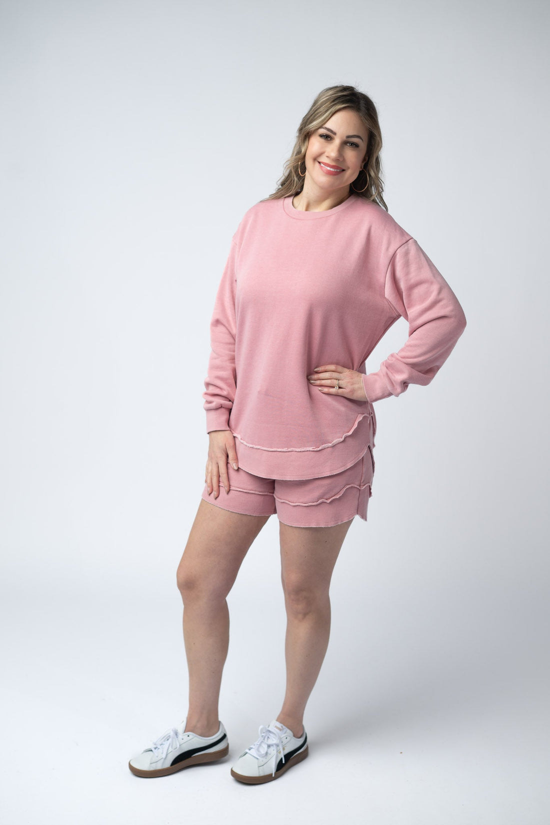 IN STOCK Vintage Wash Pullover - Dusty Pink