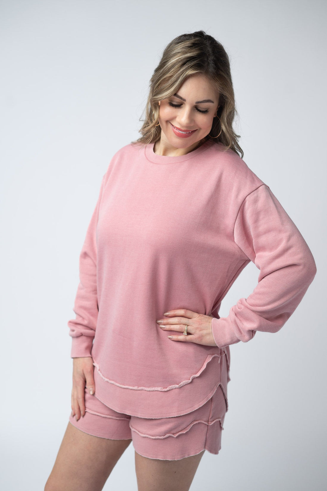 IN STOCK Vintage Wash Pullover - Dusty Pink