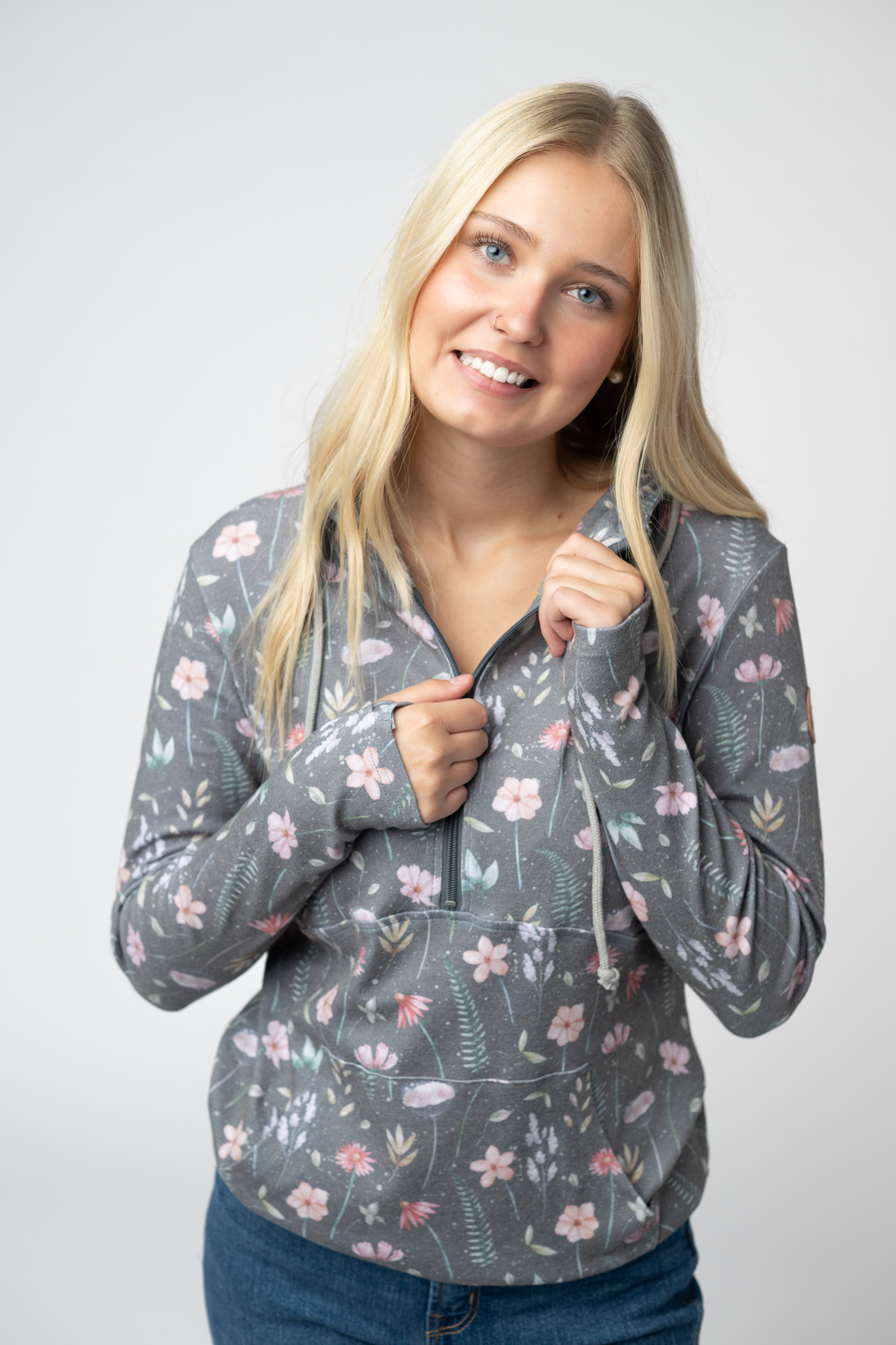 IN STOCK HalfZip Hoodie - Wildflower Meadow