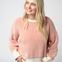 IN STOCK Charlotte Sweater - Orange and Ivory