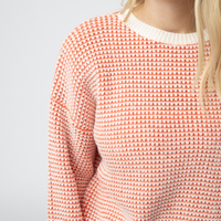 IN STOCK Charlotte Sweater - Orange and Ivory