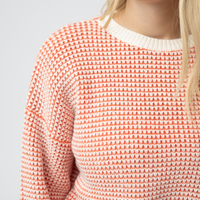 IN STOCK Charlotte Sweater - Orange and Ivory