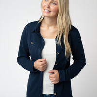 IN STOCK Ryleigh Ribbed Button Down - Navy