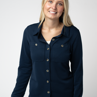 IN STOCK Ryleigh Ribbed Button Down - Navy