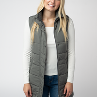 IN STOCK Harlow Long Vest - Grey