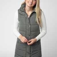 IN STOCK Harlow Long Vest - Grey