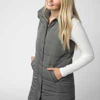 IN STOCK Harlow Long Vest - Grey