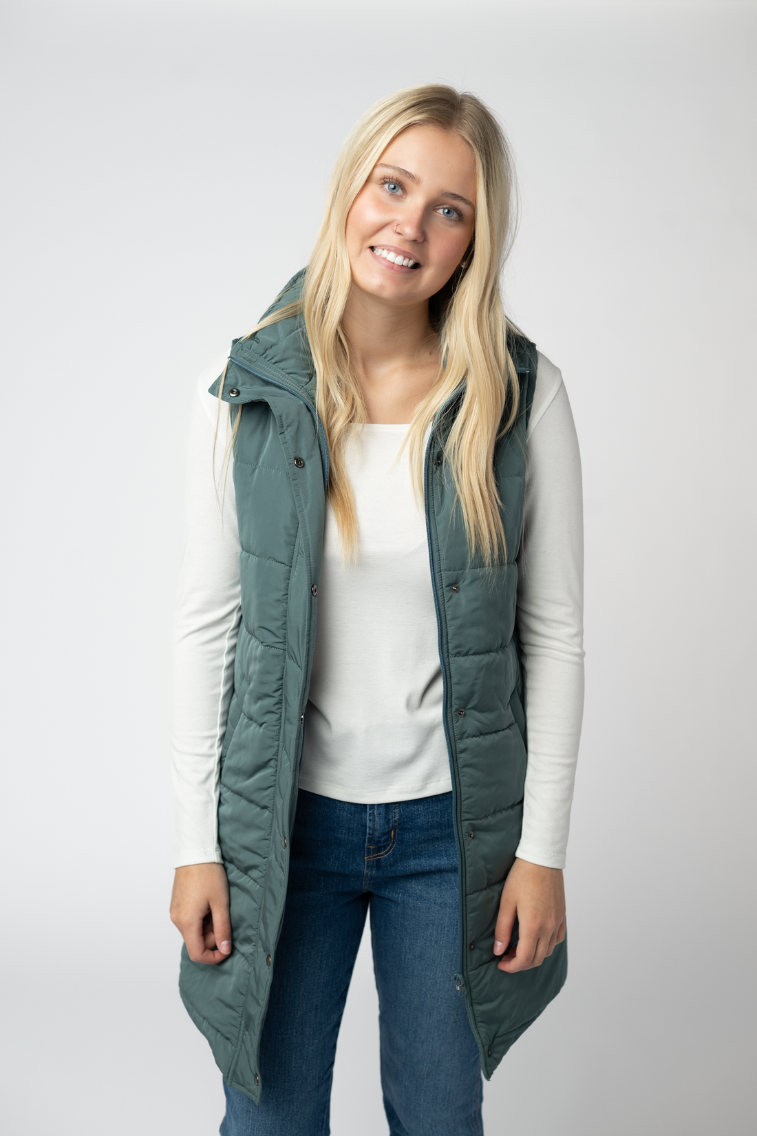 IN STOCK Harlow Long Vest - Teal