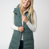 IN STOCK Harlow Long Vest - Teal