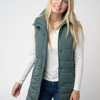IN STOCK Harlow Long Vest - Teal