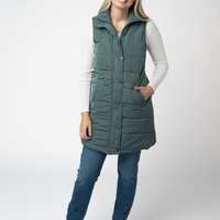 IN STOCK Harlow Long Vest - Teal