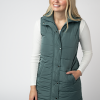 IN STOCK Harlow Long Vest - Teal