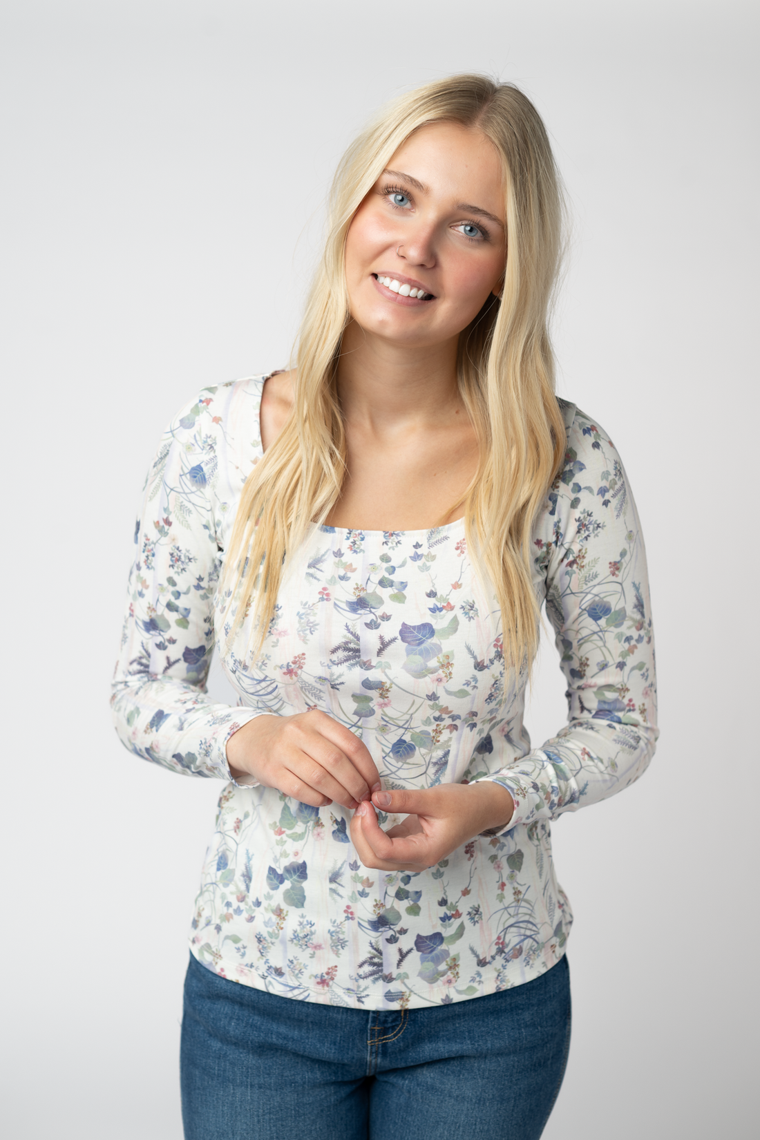 IN STOCK Alyssa Long Sleeve Top - Olive Meadow