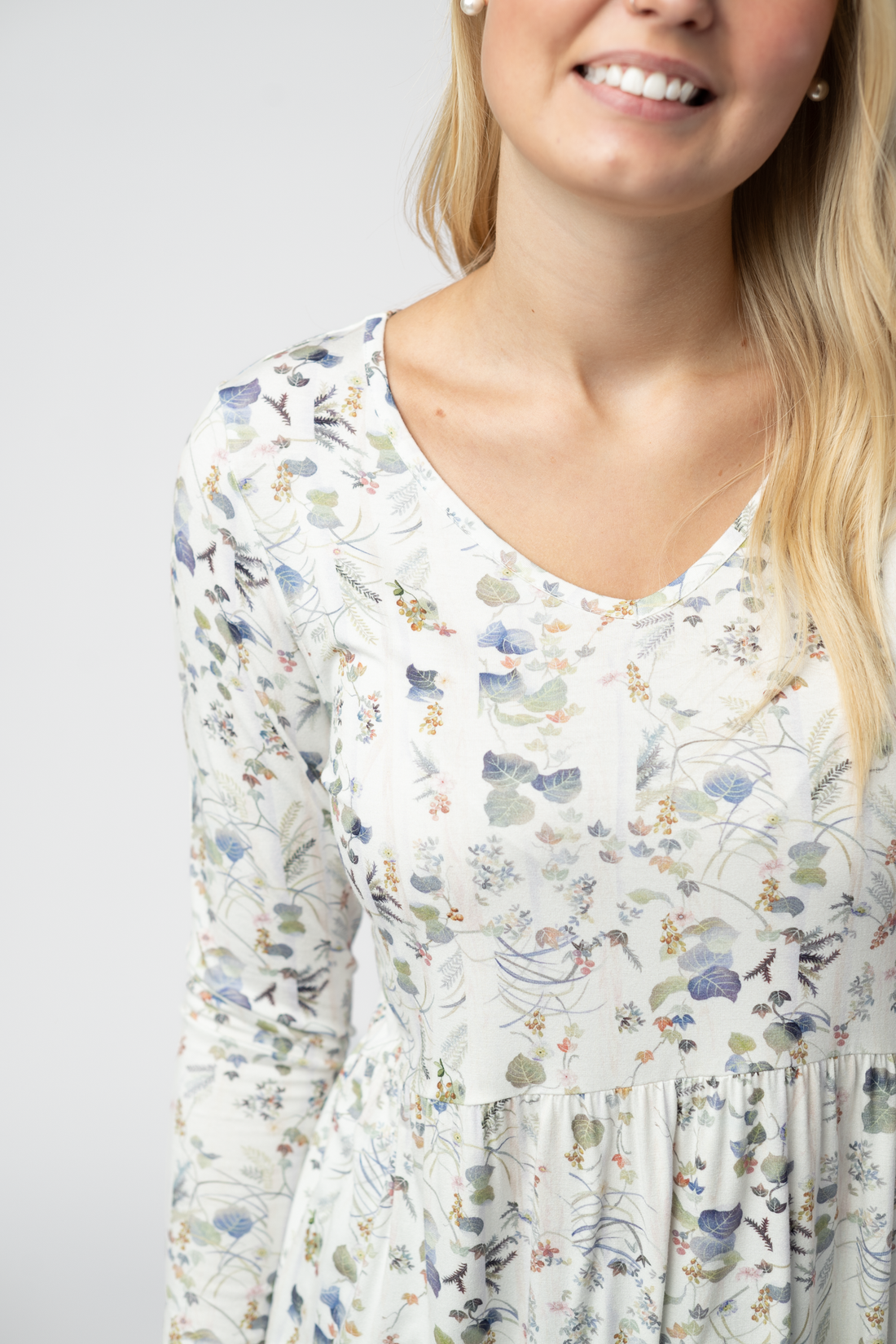 IN STOCK Long Sleeve Sarah Ruffle Top - Olive Meadow