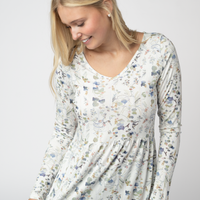 IN STOCK Long Sleeve Sarah Ruffle Top - Olive Meadow