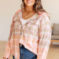 Daylight Dip Dye Plaid Hooded Shacket