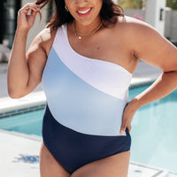 Dominica Color Block Asymmetrical Swimsuit