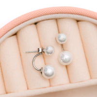 Double Pearl Stud Earrings