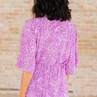 Dreamer Peplum Top in Lavender Leopard