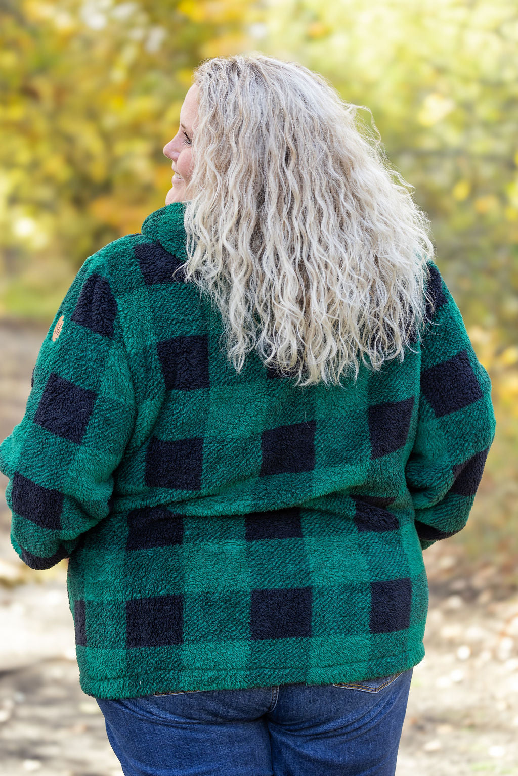 IN STOCK Sherpa Fullzip Hoodie - Green Plaid