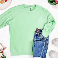 IN STOCK Corrine Ribbed Pullover Top - Lime