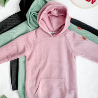 IN STOCK Tatum Textured Pullover Hoodie - Rose