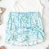 IN STOCK Sienna Skort - Aqua Micro Floral FINAL SALE