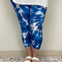 Blue Tie Dye Capri w/ Pockets