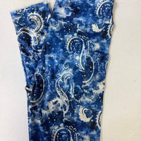 Jazzy Blue Paisley Leggings w/ Pockets