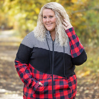 IN STOCK Colorblock Fullzip - Plaid and Stripes