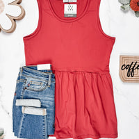 IN STOCK Renee Ruffle Tank - Brick FINAL SALE