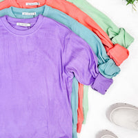 IN STOCK Corrine Ribbed Pullover Top - Purple