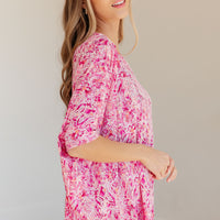 Essential Blouse in Fuchsia and White Paisley