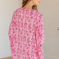 Essential Blouse in Fuchsia and White Paisley