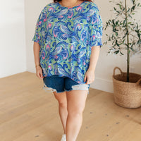 Essential Blouse in Painted Blue Mix