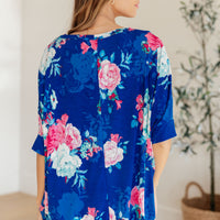 Essential Blouse in Royal and Pink Floral