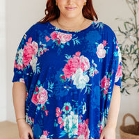 Essential Blouse in Royal and Pink Floral