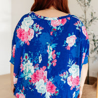 Essential Blouse in Royal and Pink Floral