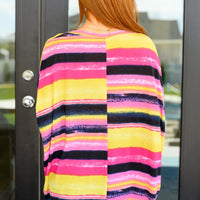 Essential Blouse in Yellow and Pink Multi Stripe