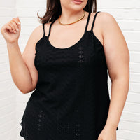 Eye on the Prize Eyelet Tank in Black