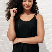 Eye on the Prize Eyelet Tank in Black