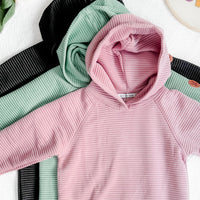 IN STOCK Tatum Textured Pullover Hoodie - Rose