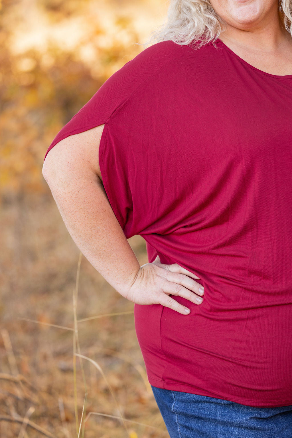 IN STOCK Darcy Dolman Top - Burgundy | Women&