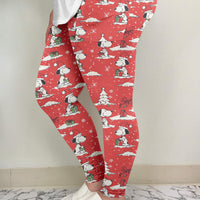 White Dog Leggings w/ Pockets