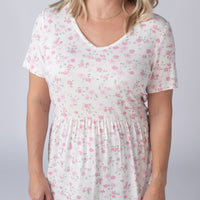 IN STOCK Sarah Ruffle Short Sleeve - Pretty in Pink Floral