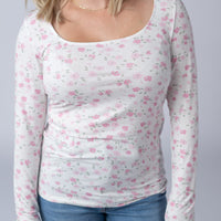 IN STOCK Alyssa Long Sleeve Top - Pretty in Pink Floral