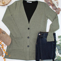 IN STOCK Cori Cardigan - Heathered Olive