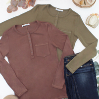 IN STOCK Georgia Long Sleeve Top - Olive