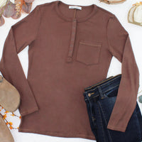IN STOCK Georgia Long Sleeve Top - Brown