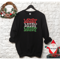 Merry Faux Sequins Crewneck